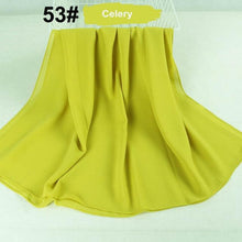 Load image into Gallery viewer, Fashion Soft Long Plain High Quality Premium Heavy Lightweight Elegant Chiffon Hijab Scarf  Scarves Hijabs Lightweight Islamic Head Wear Escharpe Shawls Long Shawls For Women

