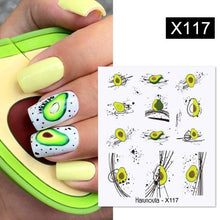 Load image into Gallery viewer, Black Lines Flower Leaves Water Decals Stickers Floral Face Marble Pattern Slider For Nails Summer Nail Art Decoration Summer Stickers on Nails Simple Summer Slider for Manicure Nail Art Watermark Manicure Decor
