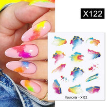 Load image into Gallery viewer, French Line Nail Water Decal Flower Marble Leaf Girl Stickers on Nails Water Ink Transfer Slider Nail Stickers Decor Kids Nails Art Decoration Nail Strips Shiny French Tip Guides Stickers French Nail Stickers Form Fringe Guides
