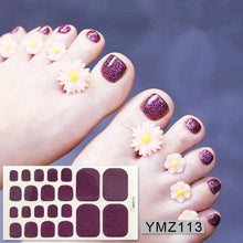 Load image into Gallery viewer, Shiny Toenail Sticker Full Cover Feet Decorations Mixed Patterns Nail Wraps Beauty Design Waterproof Toenail Art Manicure Toe Nail Polish Stickers Glitter Toenail Nail Polish Strips Decals Full Wraps Self Adhesive Toe Nail Tip Full Toe Nail Wraps
