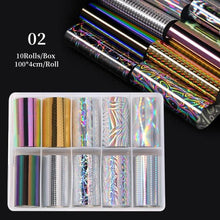 Load image into Gallery viewer, Nail Foils Marble Flower Series Iridescent Nail Art Transfer Sticker Paper Slider Nail Water Decal Design Manicures Decorations  Art Manicures Decoration New Gold Nail Transfer Foils for Nail Arts Nails Supply Holographic Effect Nail Art Foil Stickers Hol
