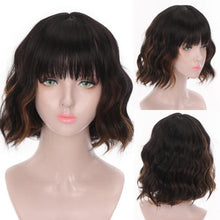 Load image into Gallery viewer, Synthetic Wigs For Women Daily Cosplay Long Water Wave  Lolita Wig With Bangs Cold Brown Heat Resistant Hair Bob Wigs For Black Women Cosplay Wigs For Women Gifts for Girlfriends
