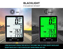 Load image into Gallery viewer, Wireless Wired Bike Computer Backlight Speedometer Odometer Rainproof Cycling Stopwatch Road Bicycle Computer Multifunction With Extra Large LCD Backlight Display Waterproof Design

