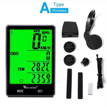 Load image into Gallery viewer, Wireless Wired Bike Computer Backlight Speedometer Odometer Rainproof Cycling Stopwatch Road Bicycle Computer Multifunction With Extra Large LCD Backlight Display Waterproof Design
