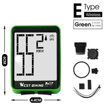 Load image into Gallery viewer, Wireless Wired Bike Computer Backlight Speedometer Odometer Rainproof Cycling Stopwatch Road Bicycle Computer Multifunction With Extra Large LCD Backlight Display Waterproof Design
