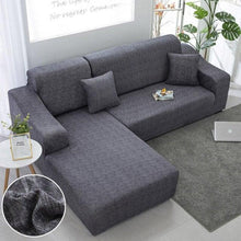 Load image into Gallery viewer, Sofa Cover Geometric Couch Cover Elastic Sofa Cover for Living Room Pets Corner L Shaped Chaise Longue Sofa Slipcover Shaped Sofa Slipcovers with Elastic Bottom, Jacquard Chaise Lounge Set for Living Room
