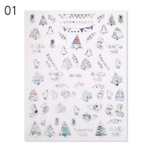 Load image into Gallery viewer, Sliver Bronzing Christmas Slider Nail Art 3D Decals Decoration Snowflake Nail Art Sticker Manicures Transfer Foil Xmas Gift  Nails Snowflake Nail Art Stickers Decals Christmas Nail 3D Self Adhesive Nail Stickers for Acrylic Nails Snowflake
