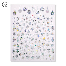 Load image into Gallery viewer, Sliver Bronzing Christmas Slider Nail Art 3D Decals Decoration Snowflake Nail Art Sticker Manicures Transfer Foil Xmas Gift  Nails Snowflake Nail Art Stickers Decals Christmas Nail 3D Self Adhesive Nail Stickers for Acrylic Nails Snowflake

