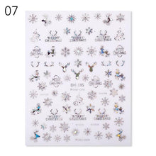 Load image into Gallery viewer, Sliver Bronzing Christmas Slider Nail Art 3D Decals Decoration Snowflake Nail Art Sticker Manicures Transfer Foil Xmas Gift  Nails Snowflake Nail Art Stickers Decals Christmas Nail 3D Self Adhesive Nail Stickers for Acrylic Nails Snowflake
