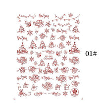 Load image into Gallery viewer, Sliver Bronzing Christmas Slider Nail Art 3D Decals Decoration Snowflake Nail Art Sticker Manicures Transfer Foil Xmas Gift  Nails Snowflake Nail Art Stickers Decals Christmas Nail 3D Self Adhesive Nail Stickers for Acrylic Nails Snowflake
