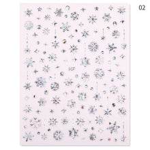 Load image into Gallery viewer, Sliver Bronzing Christmas Slider Nail Art 3D Decals Decoration Snowflake Nail Art Sticker Manicures Transfer Foil Xmas Gift  Nails Snowflake Nail Art Stickers Decals Christmas Nail 3D Self Adhesive Nail Stickers for Acrylic Nails Snowflake
