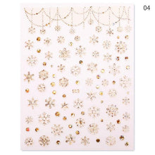 Load image into Gallery viewer, Sliver Bronzing Christmas Slider Nail Art 3D Decals Decoration Snowflake Nail Art Sticker Manicures Transfer Foil Xmas Gift  Nails Snowflake Nail Art Stickers Decals Christmas Nail 3D Self Adhesive Nail Stickers for Acrylic Nails Snowflake

