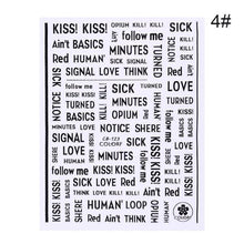 Load image into Gallery viewer, 3D Nail Sticker Russian English Letter Sticker For Nails Foil Love Heart Design Accessories Fashion Manicures Sticker Decoration  Nail Art Stickers Water Transfer Nail Decals Full Wraps Gradient Acrylic Nail Kits for Women Manicure Decoration
