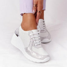 Load image into Gallery viewer, Luxury White Womens Casual Shoes Height Increasing Sport Shoes Air Cushion Comfortable Sneakers Vulcanized Shoes Womens Platform Slip-on High Top Sneakers
