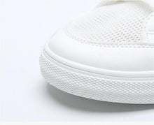 Load image into Gallery viewer, Women's White Casual Sneakers Spring  Summer Breathable Flats Solid Color Mesh Shoes Fashion White Flat Sneakers Women Workout Tennis Walking Gym Fashion Sneakers
