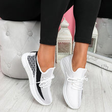 Load image into Gallery viewer, Elegant Sport Women's Vulcanized Female Lace Up Mesh Sneakers Round Toe Casual Walking Shoes Mesh Flat Anti-slip Women Breathable Mesh Fashion Sneakers
