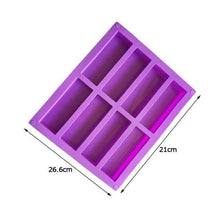 Load image into Gallery viewer, 8 Cavity Cake Mold Rectangular Chocolate Silicone Moulds Handmade Soap Mold Moon Cake Decorate Baking Mould Cube Tray Ice Bar Silicone Mold Cereal Energy Bar Mold Butter Mold
