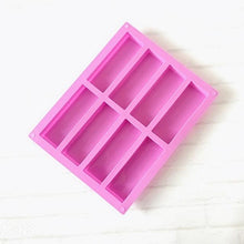 Load image into Gallery viewer, 8 Cavity Cake Mold Rectangular Chocolate Silicone Moulds Handmade Soap Mold Moon Cake Decorate Baking Mould Cube Tray Ice Bar Silicone Mold Cereal Energy Bar Mold Butter Mold
