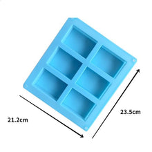 Load image into Gallery viewer, 8 Cavity Cake Mold Rectangular Chocolate Silicone Moulds Handmade Soap Mold Moon Cake Decorate Baking Mould Cube Tray Ice Bar Silicone Mold Cereal Energy Bar Mold Butter Mold
