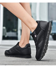 Load image into Gallery viewer, Elegant White Leather Mans Womens Sneakers Summer Lace-Up Trainers Gym Tennis Running Breathable High Quality Sport Women Mesh Wokrout Casual Slip On Flats Sneakers
