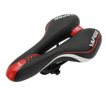 Load image into Gallery viewer, Sport Bicycle Saddle Soft Shock Absorbing Hollow Bike Cushion Road Cycling Sponge Comfortable Bicycle Seat Most Comfortable Bicycle Saddle Shock Absorber Waterproof Suitable For Fitness Outdoor Wide Soft Padded Bike Saddle
