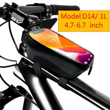 Load image into Gallery viewer, Bike Bag Frame Front Top Tube Waterproof Hard Shell Cycling Bag Touch Screen Phone Case Bicycle Accessories Bike Phone Mount Bag Cycling Waterproof Front Frame Top Tube Handlebar Bag With Touch Screen Holder Case
