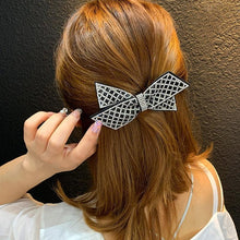 Load image into Gallery viewer, Crystal Big Bow Barrettes Hair Clips For Women Ponytail Holder Girls Hair Accessories Rhinestone Hairpins Fashion Hairgrips Band Accessories For Party
