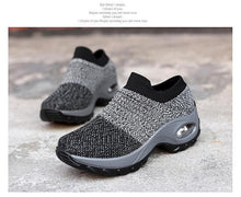 Load image into Gallery viewer, Women's Casual Chunky Sneakers Platform Walking Shoes Fashion Knited Casual Walking Shoes Sock Sneakers Slip On Mesh Air Cushion Comfortable Easy Shoes
