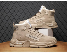 Load image into Gallery viewer, Modern Winter Mens Boots Snow Lightweight Non-Slip Lace-Up Outdoor Warm Sneakers High-Top Cotton Casual Shoes Outdoor Water Resistant Camping Walking Autumn Sneakers
