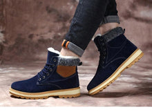 Load image into Gallery viewer, Warm Winter Mens Snow Boots Warm Fur Winter Shoes Mens Boots Footwear Ankle Boots Warm Fur Lined Winter Water-Resistan Waterproof Outdoor Snow Autumn Boots
