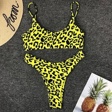 Load image into Gallery viewer, Neon Yellow Green Swimsuit Women Push Up Padded Micro Bikini Summer Beach Bathing Suit Beach Swimwear  Women's Scoop Neck Cut Out Front Lace Up Back High Cut One Piece Swimsuit
