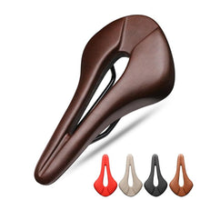 Load image into Gallery viewer, Bike Saddle Hollow Bicycle Cushion One-Piece PU Leather Soft Comfortable Seat For Men Women Road Mountain Cycling Saddles Bicycle Seat Waterproof Comfortable Road Bike Saddle Memory Foam Padded Replacement For Road Bikes
