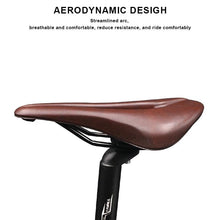 Load image into Gallery viewer, Bike Saddle Hollow Bicycle Cushion One-Piece PU Leather Soft Comfortable Seat For Men Women Road Mountain Cycling Saddles Bicycle Seat Waterproof Comfortable Road Bike Saddle Memory Foam Padded Replacement For Road Bikes
