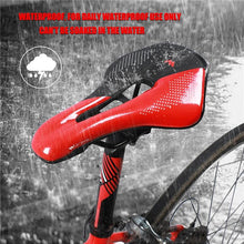 Load image into Gallery viewer, Leather Bike Saddle Mountain Road Bike Seat Leather Saddle Comfort Cushion Breathable Replacement Soft Padded Bicycle Seat With Shock Absorbing Waterproof Universal Leather Saddle
