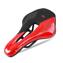 Load image into Gallery viewer, Leather Bike Saddle Mountain Road Bike Seat Leather Saddle Comfort Cushion Breathable Replacement Soft Padded Bicycle Seat With Shock Absorbing Waterproof Universal Leather Saddle
