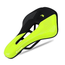 Load image into Gallery viewer, Leather Bike Saddle Mountain Road Bike Seat Leather Saddle Comfort Cushion Breathable Replacement Soft Padded Bicycle Seat With Shock Absorbing Waterproof Universal Leather Saddle

