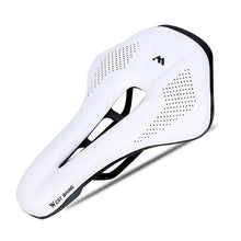 Load image into Gallery viewer, Leather Bike Saddle Mountain Road Bike Seat Leather Saddle Comfort Cushion Breathable Replacement Soft Padded Bicycle Seat With Shock Absorbing Waterproof Universal Leather Saddle
