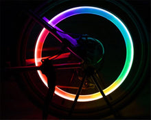 Load image into Gallery viewer, LED Neon Bike Wheel Tire Light Valve Dust Cap Spoke Light For Bicycle Cycling Warning Light Bicycle Flash Cap Light Bike Tire Wheel Valve Cap For Front And Rear Wheel Bicycle Motorcycle Tire Colorful Design
