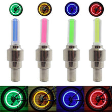 Load image into Gallery viewer, 2PCS Ultralight Bike Valve Cap Light Road Bike LED Light Tire Valve Caps Wheel Spokes Light Bike Flash Tyre Wheel Cap Lights Bike Valve Neon Lights Colorful Night LED Tire Lights
