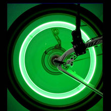 Load image into Gallery viewer, 2PCS Ultralight Bike Valve Cap Light Road Bike LED Light Tire Valve Caps Wheel Spokes Light Bike Flash Tyre Wheel Cap Lights Bike Valve Neon Lights Colorful Night LED Tire Lights
