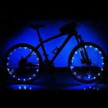 Load image into Gallery viewer, 20 LED Bike Cycling Rim Lights Wheel Spoke Light String Strip Lamps Waterproof Bicycle Light Decoration Accessories Waterproof LED Bike Spoke Lights For Adult Bike Beautiful Night Bike Decoration
