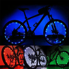 Load image into Gallery viewer, 20 LED Bike Cycling Rim Lights Wheel Spoke Light String Strip Lamps Waterproof Bicycle Light Decoration Accessories Waterproof LED Bike Spoke Lights For Adult Bike Beautiful Night Bike Decoration
