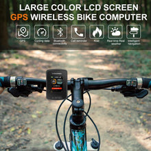 Load image into Gallery viewer, GPS Wireless Bike Computer Waterproof Bicycle Odometer Large Color LCD Screen Maps Navigation Cycling Speedometer Wired Bicycle Speedometer Waterproof Cycle Computer With Backlight LCD Display Automatic Sleep
