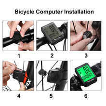 Load image into Gallery viewer, Bicycle Computer Road Bike Table Light Wired Wireless Waterproof Luminous Speedometer Waterproof Cycling Odometer Smart Sensor Auto Wake-Up Multi-Function Bicycle Speed Tracker With LCD Backlight Display
