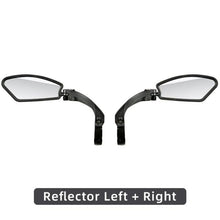 Load image into Gallery viewer, Bike Wide Range Back Sight Reflector Bike Mirror Bicycle Handlebar Rear View Mirror Bike Rear view Mirror Left With Light Reflector Safer No-Shock Bicycle Mirror Rearview Mirror Universal For Bike Bicycle
