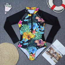 Load image into Gallery viewer, Surfing Swimsuit For Women Bikini Long Sleeve Swimwear Tiger Print Push Up Summer Bath Suit Two Piece Surfing Rash Guard Bikini Long Sleeve Swimsuit Set
