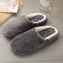 Load image into Gallery viewer, Simple Solid Soft Plush Slippers For Men And Women Winter Warm Indoor Non-slip Slippers Shoes Comfortable Memory Foam Slippers For Women's And Men's Casual House Shoes

