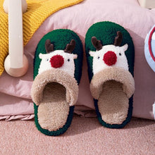 Load image into Gallery viewer, Cotton Slippers Winter Cute Couple Soft Bottom Indoor Non-slip Home Furry Shoes Christmas Deer Slippers Plush Fluffy Memory Foam Slip On House Slippers Cozy Warm Winter House Shoes Soft Comfy Anti-Skid Slippers
