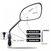 Load image into Gallery viewer, Smart Bicycle Stylish Handlebar Design Reflector Rear View Mirror Mountain Bike Electrical Bike Scooter HD Wide-Range Adjustable Angles Mirror Wide Range Back Reflector Vision Adjustable Left Right Mirrors For Road Electric Bike
