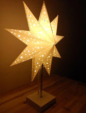 Load image into Gallery viewer, Modern Retro Led Table Lamp Desk Light Paper Star Wood Lamp Nordic Design Minimalist Bedside Living Room Bedroom Decor  Cute Study Lamps for Bedroom Décor
